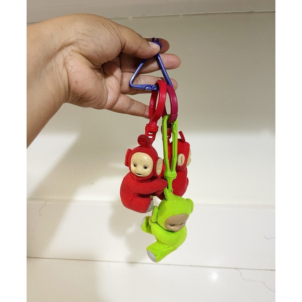 vintage lot of 3 Teletubbies with key chain